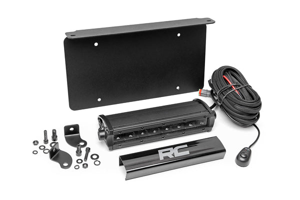 Rough Country - LED Light Kit - License Plate Mount - 8 In. Single Row Black Series