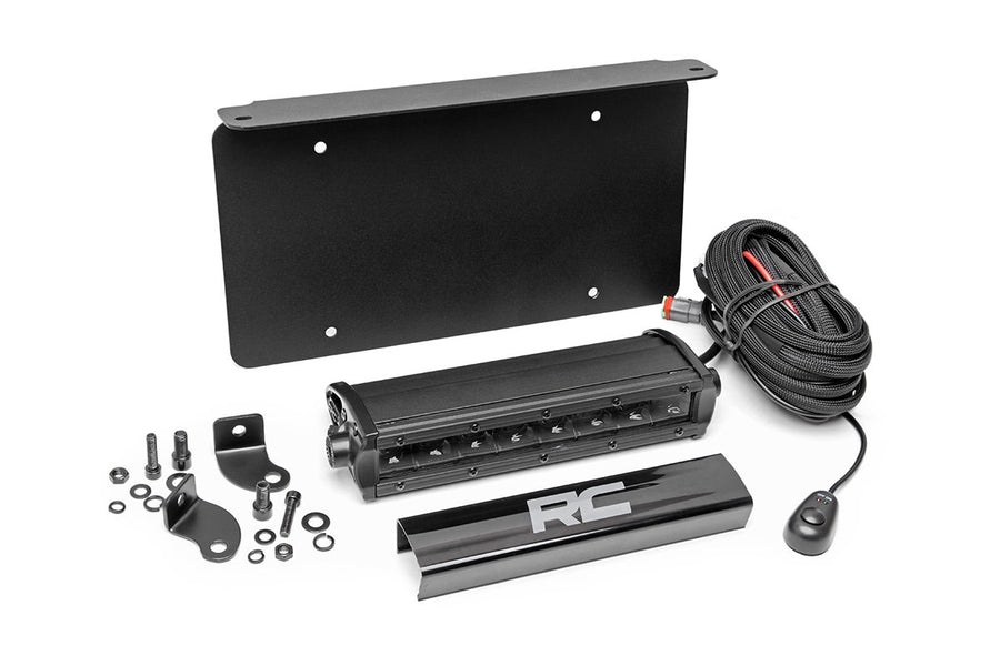 Rough Country - LED Light Kit - License Plate Mount - 8 In. Single Row Black Series
