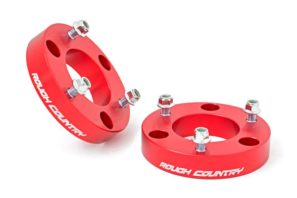 Rough Country - 2 Inch Leveling Kit - Red Spacers - Nissan Titan 2WD/4WD (2004-2024)