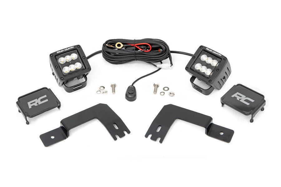 Rough Country - LED Light - Under Bed Mount - 2 In. Black Pair - Flood - Polaris XPEDITION ADV 5