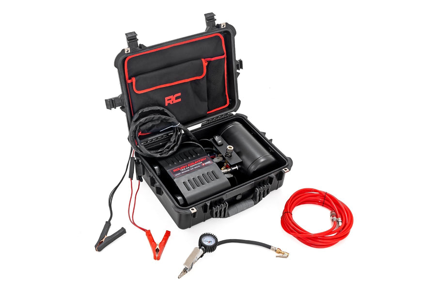 Rough Country - Portable Twin Motor Air Compressor W/Carry Case - 12 Volt - 150PSI - 6.16 CFM