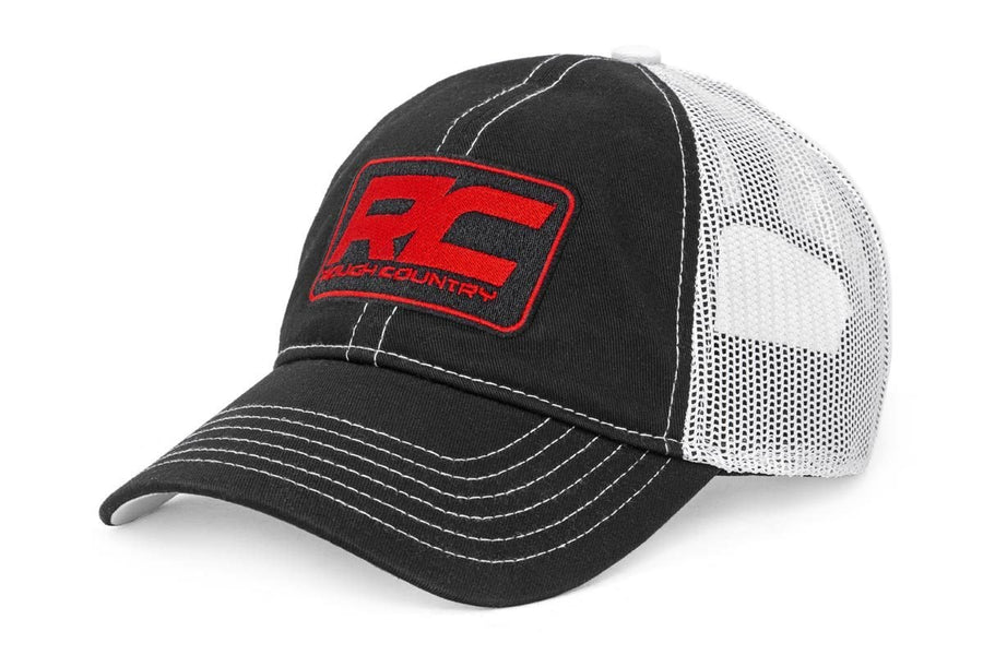 Rough Country - Rough Country Hat - White Mesh - Rough Country Patch - Black/Red