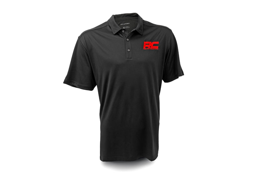Rough Country - Rough Country Polo - Rough Country Logo - Black - Moisture Wicking - Size 2XL