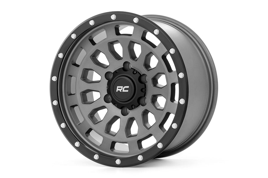 Rough Country - Rough Country 87 Series Wheel/Simulated Beadlock/Gray/Black/17x8.5/6x5.5/+0mm