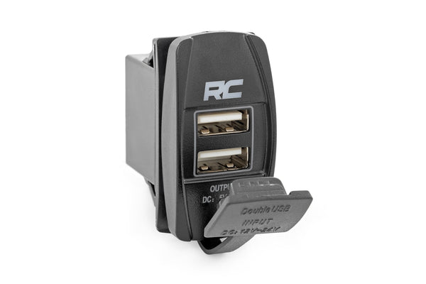 Rough Country - USB Switch Insert - 2x1 With Logo - Blue Back Light