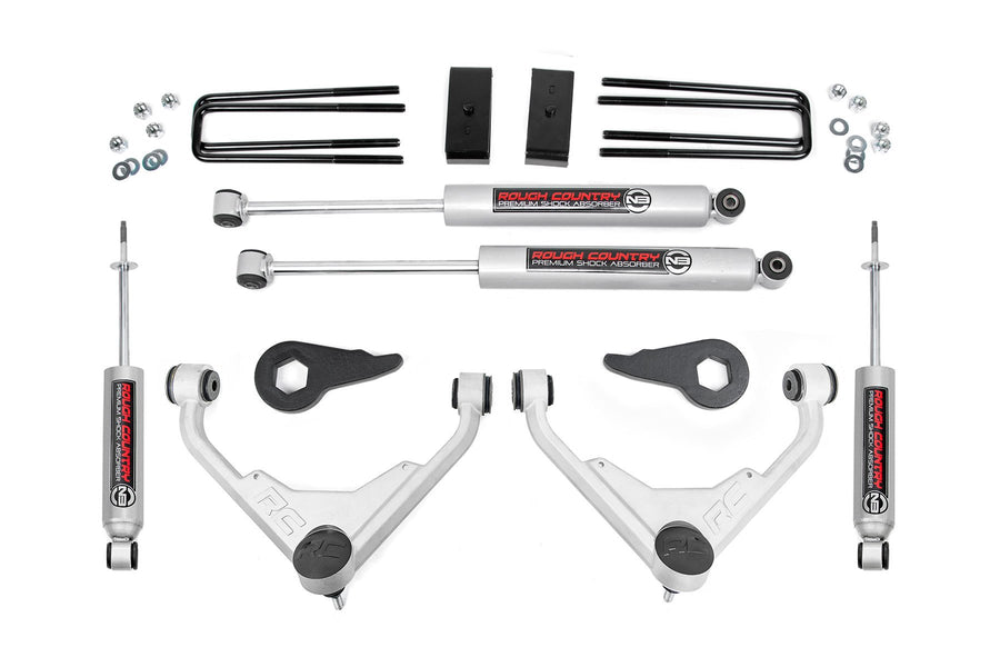Rough Country - 3 Inch Lift Kit - FK/FF Code - Chevy/GMC Sierra/Silverado 2500 HD Suburban/Yukon XL 2500 (01-10)