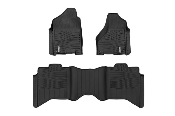 Rough Country - Flex-Fit Floor Mats - FR & RR - Crew Cab - Ram 1500 2WD/4WD (2012-2018 & Classic)