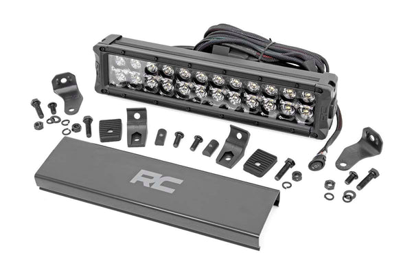 Rough Country - 12 Inch Black Series LED Light Bar - Dual Row - White DRL