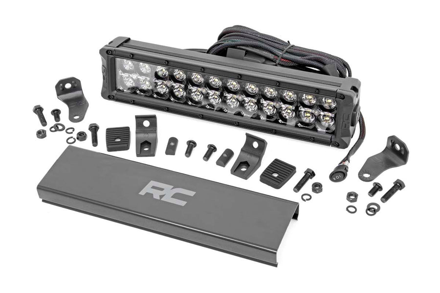 Rough Country - 12 Inch Black Series LED Light Bar - Dual Row - White DRL