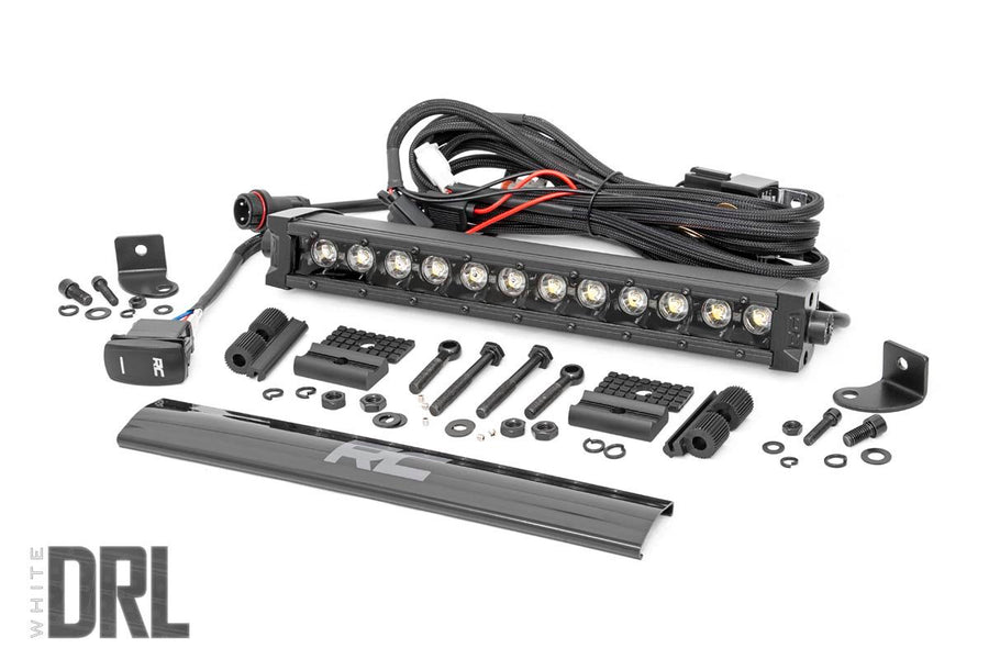Rough Country - 12 Inch Black Series LED Light Bar - Single Row - Cool White DRL