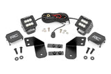 Rough Country - LED Light - RR Cage Mount - 2 In. Black Flood Pair - Polaris Ranger 1000/Ranger XP 900/1000