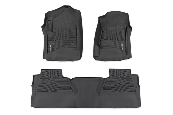 Rough Country - Flex-Fit Floor Mats - FR & RR - FR Bucket - Crew - Chevy/GMC 1500/2500HD/3500HD 2WD/4WD