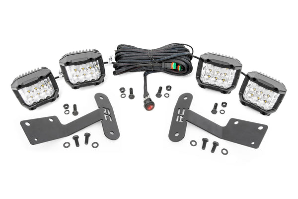 Rough Country - LED Light Kit - Ditch Mount - 3 In. OSRAM - Wide - Toyota Tundra 2WD/4WD (14-21)