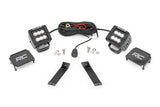 Rough Country - LED Light Kit - Ditch Mount - 2 In. Black Pair - Flood - Jeep Cherokee KL (14-21)