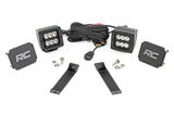 Rough Country - LED Light Kit - Ditch Mount - 2 In. Black Pair - Spot - Jeep Cherokee KL (14-21)