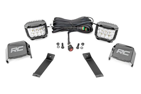 Rough Country - LED Light Kit - Ditch Mount - 3 In. OSRAM - Wide - Jeep Cherokee KL (14-21)