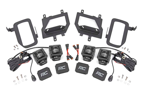 Rough Country - LED Light Kit - Fog Mount - Dual 2 In. Black Pairs - SAE - Ford F-150 (15-17)