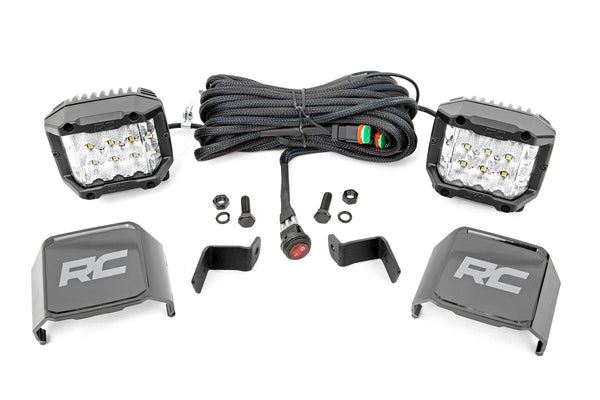 Rough Country - LED Light - Ditch Mount - 2 In. Chrome Pair - Wide Angle - Ford F-150 (15-24)