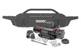 Rough Country - Front Bumper - Hybrid - 20 In. Blk LED - 9500-Lb Winch Syn - Toyota Tacoma (16-23)