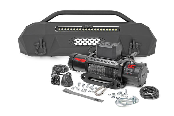 Rough Country - Front Bumper - Hybrid - 20 In. Blk LED - Toyota Tacoma 4WD (2016-2023)