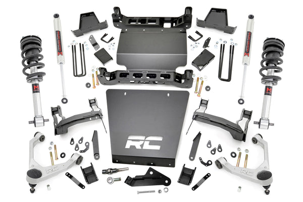Rough Country - 7 Inch Stamped Steel LCA Lift Kit - Forged UCA - Bracket - M1 Struts/M1 - Chevy/GMC 1500 (16-18)