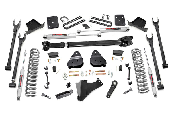 Rough Country - 6 Inch Lift Kit - 4-Link - No OVLD - D/S - Ford F-250/F-350 Super Duty (17-22)