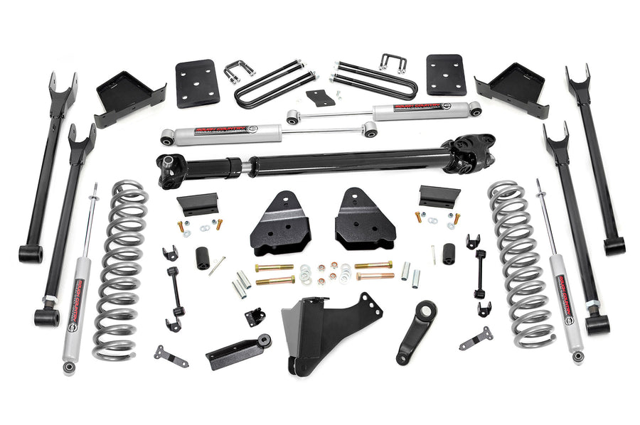 Rough Country - 6 Inch Lift Kit - 4-Link - OVLD - D/S - Ford F-250/F-350 Super Duty (17-22)