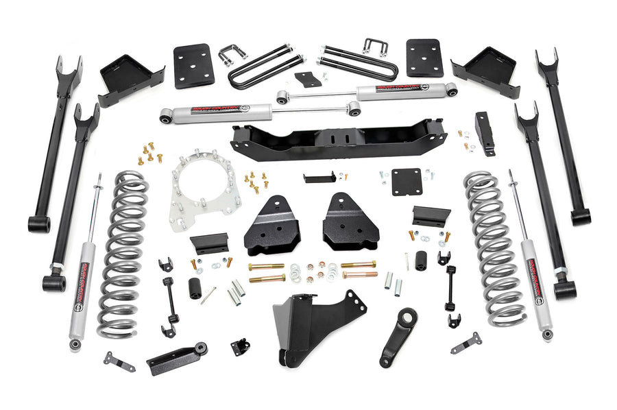 Rough Country - 6 Inch Lift Kit - 4-Link - No OVLD - Ford F-250/F-350 Super Duty 4WD (17-22)