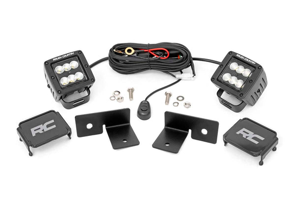 Rough Country - LED Light Kit - Under Bed Mount - 2 In. Black Pair - Spot - Polaris General XP 4 1000