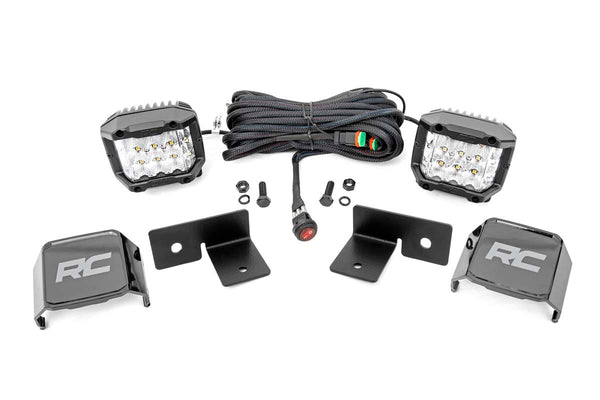Rough Country - LED Light Kit - Under Bed Mount - 2 In. Chrome Pair - Wide Angle - Polaris General XP 4 1000