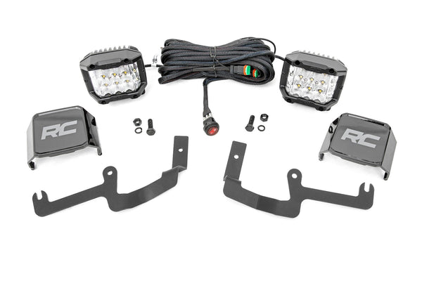 Rough Country - LED Light Kit - Ditch Mount - 3 In. OSRAM - Wide - Chevy Silverado 1500 (19-24)