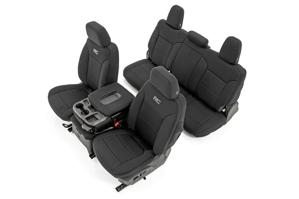 Rough Country - Seat Covers - FR 40/40/20 & RR Arm Rest - Chevy/GMC Sierra/Silverado 1500 (19-25)