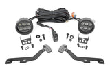 Rough Country - LED Light Kit - Ditch Mount - Black Series Round - 3.5 Inch - Amber DRL - Ram 1500 (19-25)