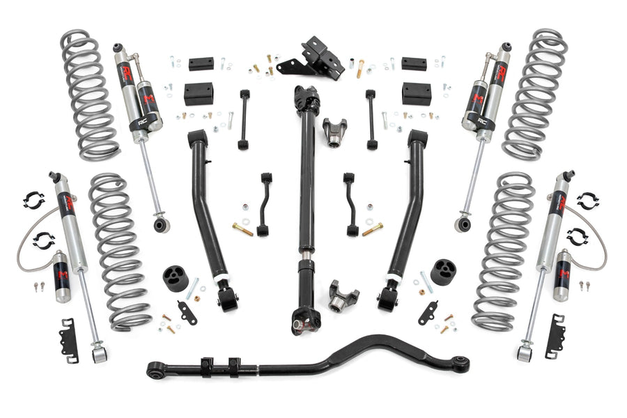 Rough Country - 3.5 Inch Lift Kit - Adj Lower - FR D/S - M1R - Jeep Wrangler Unlimited Rubicon (18-23)