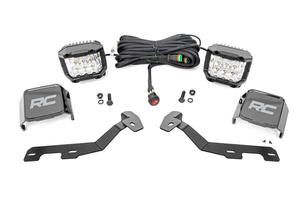 Rough Country - LED Light Kit - Ditch Mount - 3 In. OSRAM - Wide - Ram 1500 2WD/4WD (2019-2025)