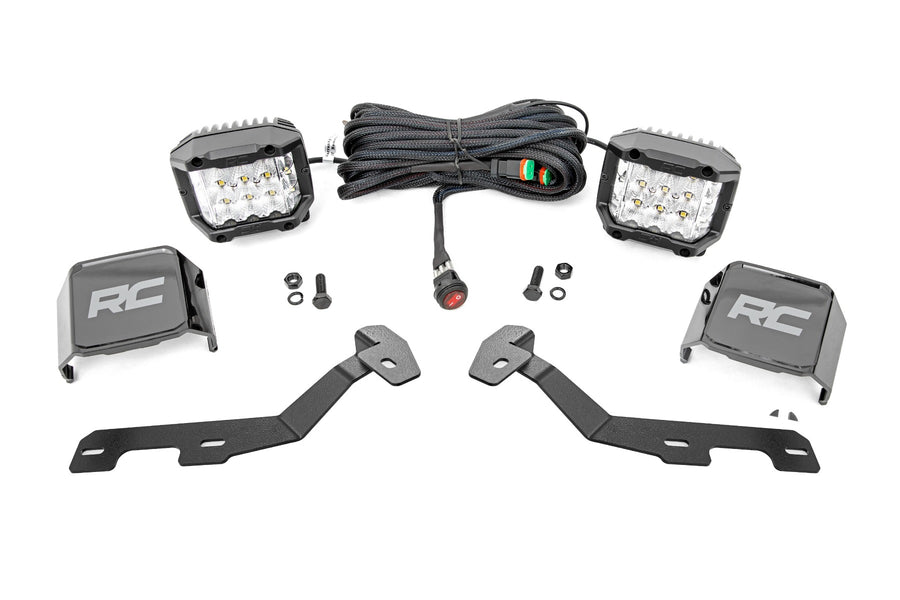 Rough Country - LED Light Kit - Ditch Mount - 3 In. OSRAM - Wide - Ram 1500 2WD/4WD (2019-2025)