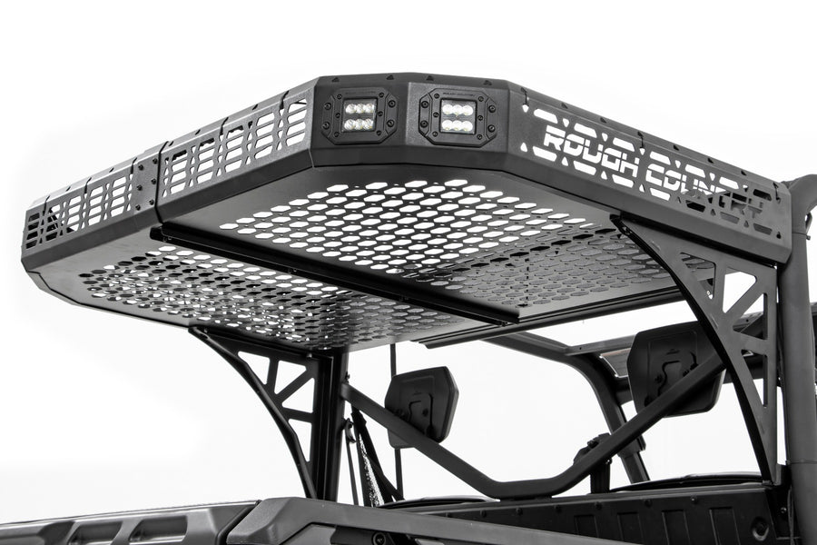 Rough Country - Cargo Rack - Dual 2 In. Black LED Pairs - Flush Mount - Can-Am Defender HD 5/HD 8/HD 9/HD 10