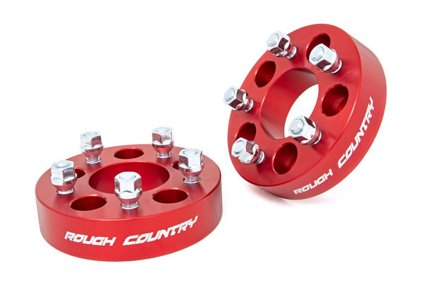 Rough Country - 1.5 Inch Wheel Spacers- 5x4.5 - Red - Jeep Comanche MJ/Wrangler TJ/Wrangler Unlimited