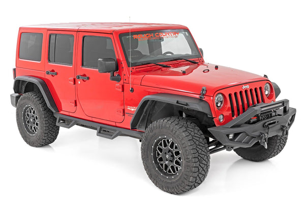 Rough Country - High Clearance LED Flat Fender Flare Kit - UV Treated - Jeep Wrangler JK (07-18)