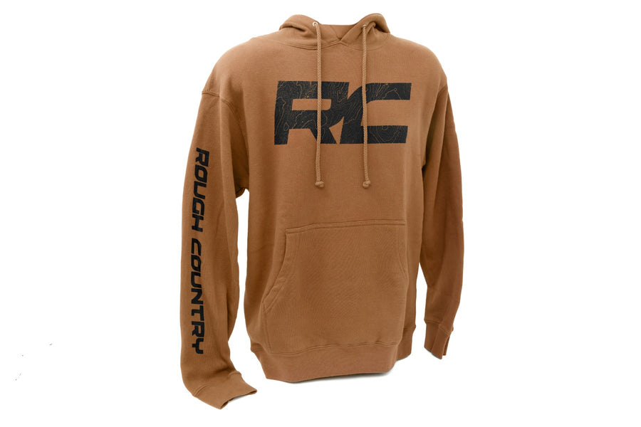 Rough Country - Rough Country Hoodie - RC Topographical Sleeve - Saddle - LG