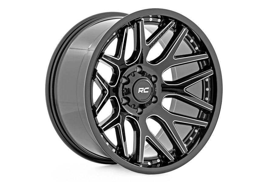 Rough Country - Rough Country 95 Series Wheel/Machined One-Piece/Gloss Black/20x10/5x5/-19mm
