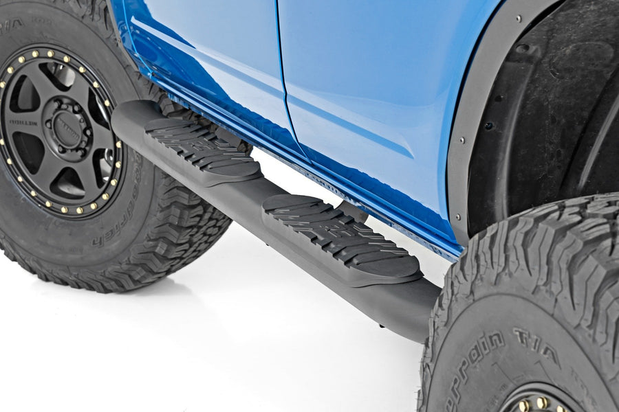 Rough Country - Oval Nerf Step - 4-Door - Black - Ford Bronco 4WD (2021-2025)