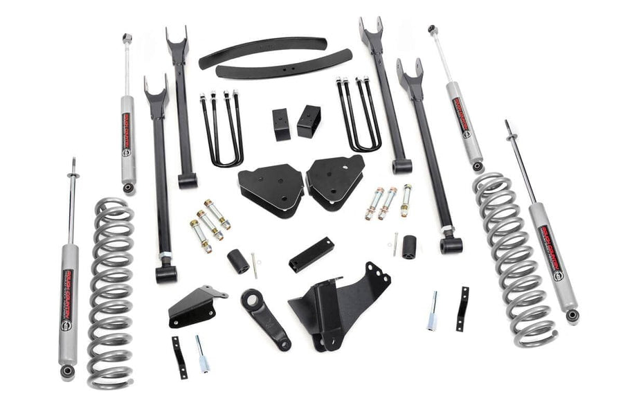Rough Country - 6 Inch Lift Kit - Gas - 4-Link - No OVLDS - Ford F-250/F-350 Super Duty (05-07)