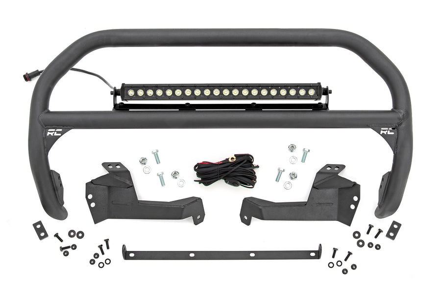 Rough Country - Nudge Bar - 20 Inch Black Single Row LED - Ford Bronco Sport 4WD (2021-2025)