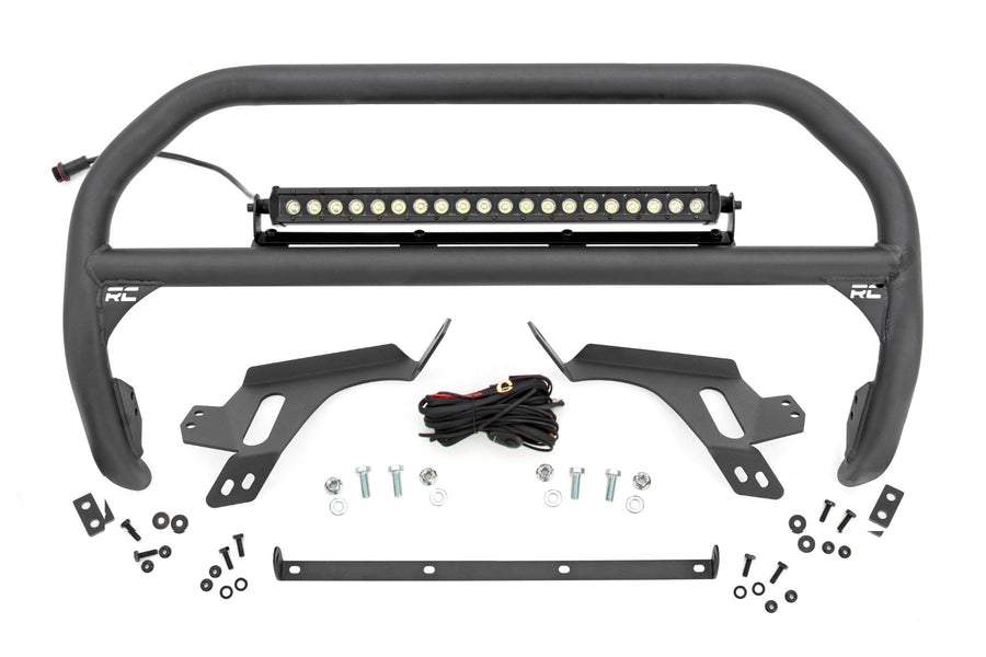 Rough Country - Nudge Bar - W/ Tow Hooks - 20 Inch Black Single Row LED - Ford Bronco Sport (21-24) - 51155