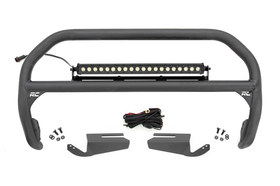 Rough Country - Nudge Bar - 20 Inch Black Single Row LED - OE Modular Steel - - Ford Bronco (21-25)