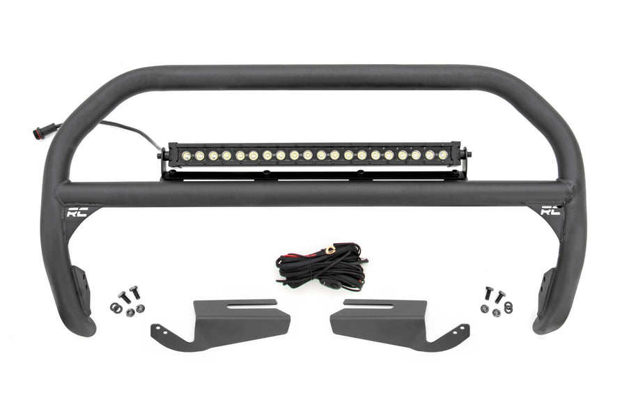 Rough Country - Nudge Bar - 20 Inch BLK DRL Single Row LED - OE Modular Steel - Ford Bronco (21-25)