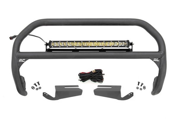 Rough Country - Nudge Bar - 20 Inch Chrome Single Row LED - OE Modular Steel - Ford Bronco (21-25)