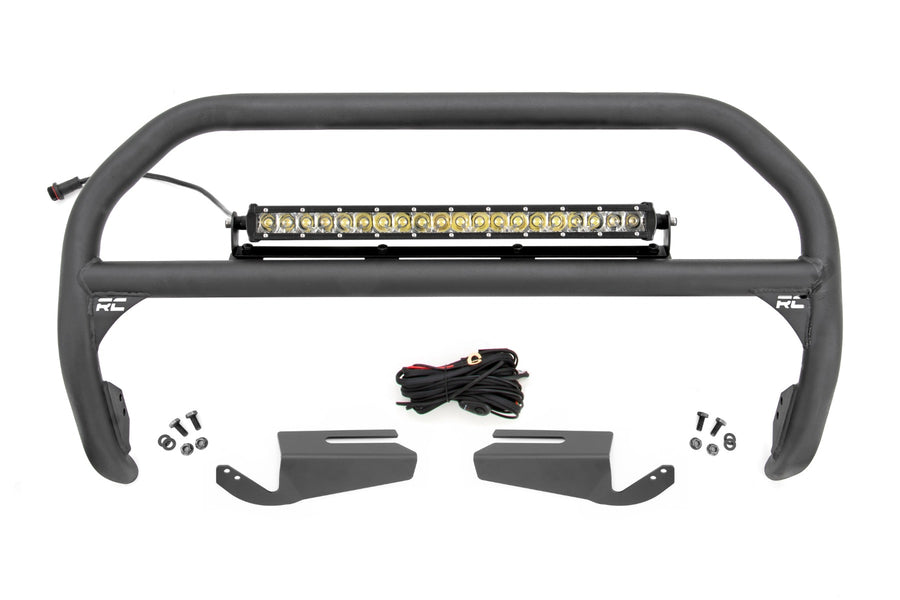 Rough Country - Nudge Bar - 20 Inch Chrome Single Row LED - OE Modular Steel - Ford Bronco (21-25)