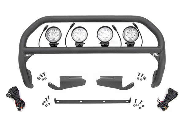 Rough Country - Nudge Bar - 4 Inch Round Led (x4) - OE Modular Steel - Ford Bronco 4WD (21-25)
